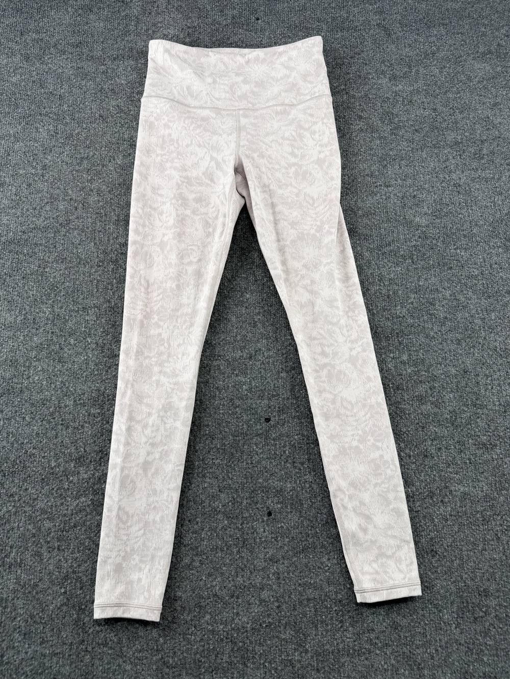 Athleta Elation Textured Tight Leggings Womens Small Gray Floral Ankle Yoga Gym